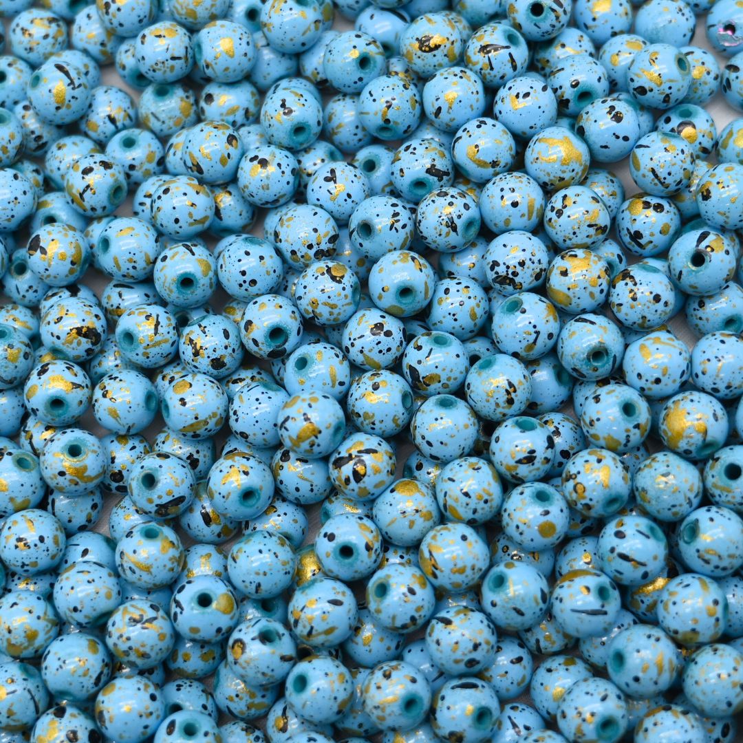 Marble Printed Plastic Beads | Size: 12mm | Qty: 10pcs | PB170