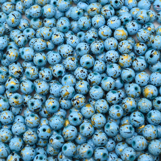 Marble Printed Plastic Beads | Size: 12mm | Qty: 10pcs | PB170