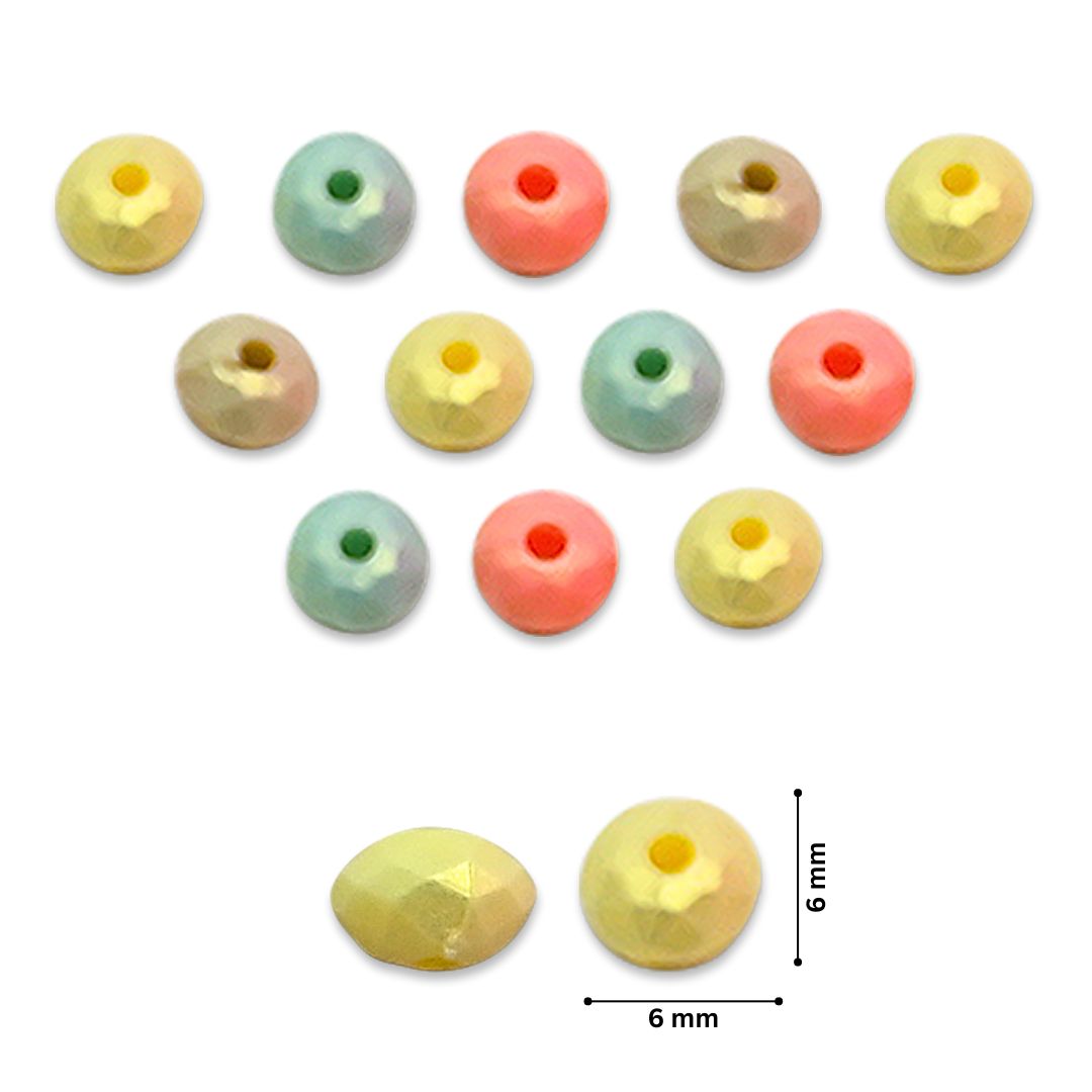 Glossy Matte Round Plastic Beads | Size: 6mm | PB47
