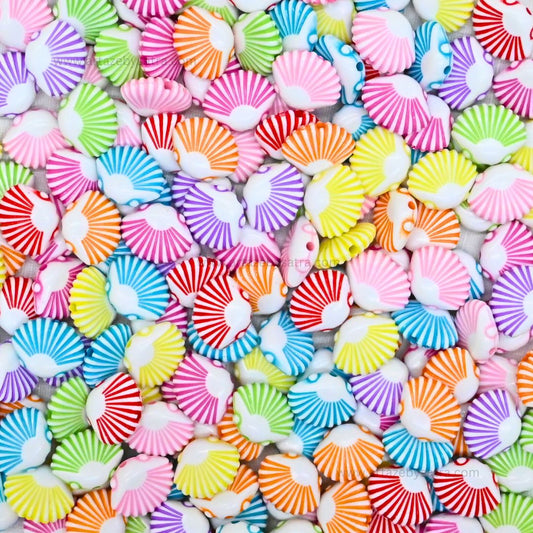 Assorted Pastel Shell Beads | Size : 12mm | PB222