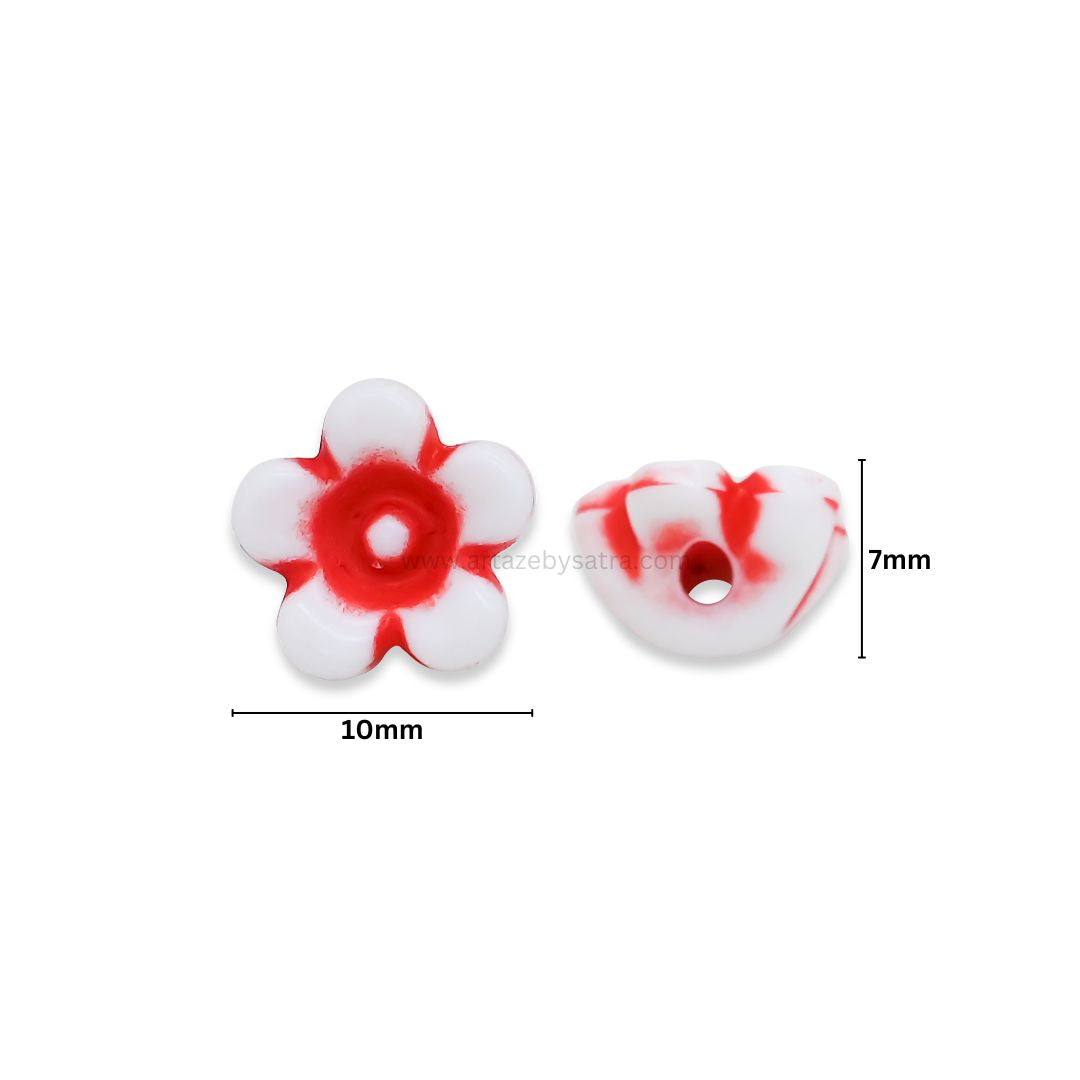 Assorted Floral Beads | Size : 10mm | PB230