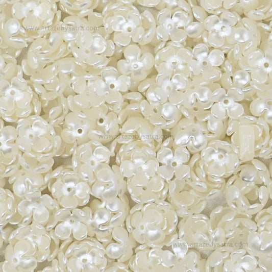 1 Hole Flower Pearlized Beads | Size : 12mm | PPB89