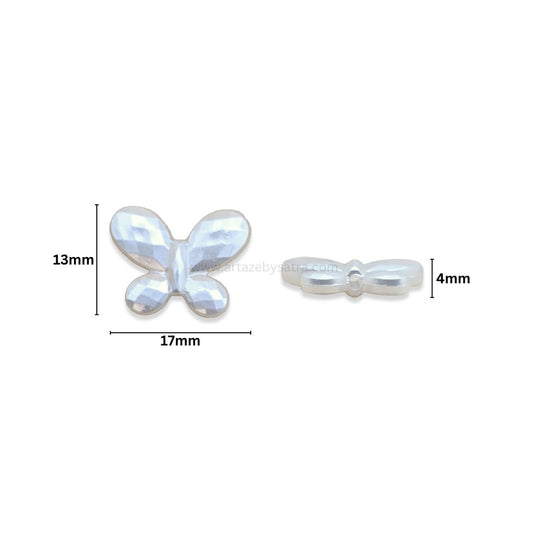 2 Hole Butterfly Pearlized Beads | Size : 13mm | PPB90