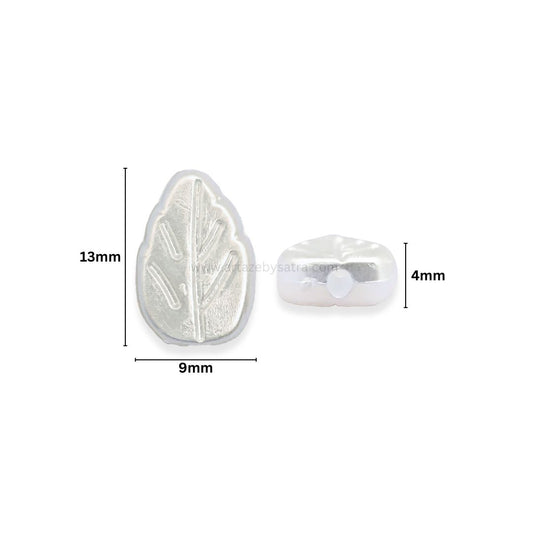 2 Hole Leaf Pearlized Beads | Size : 13mm | PPB91