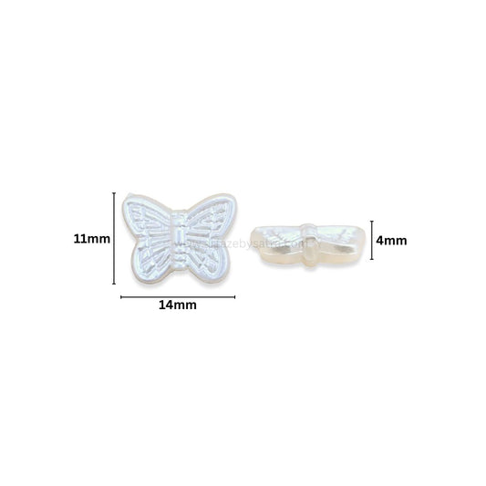 2 Hole Butterfly Pearlized Beads | Size : 11mm | PPB92
