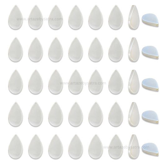 White MOP Drop Beads | Size : 15mm | Qty : 1 line- approx 21 beads | GB73