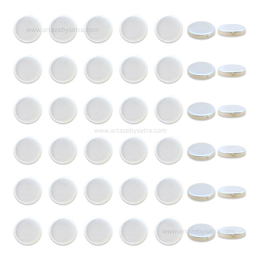 White MOP Circle Beads | Size : 11mm | Qty : 1 line- approx 34 beads | GB70