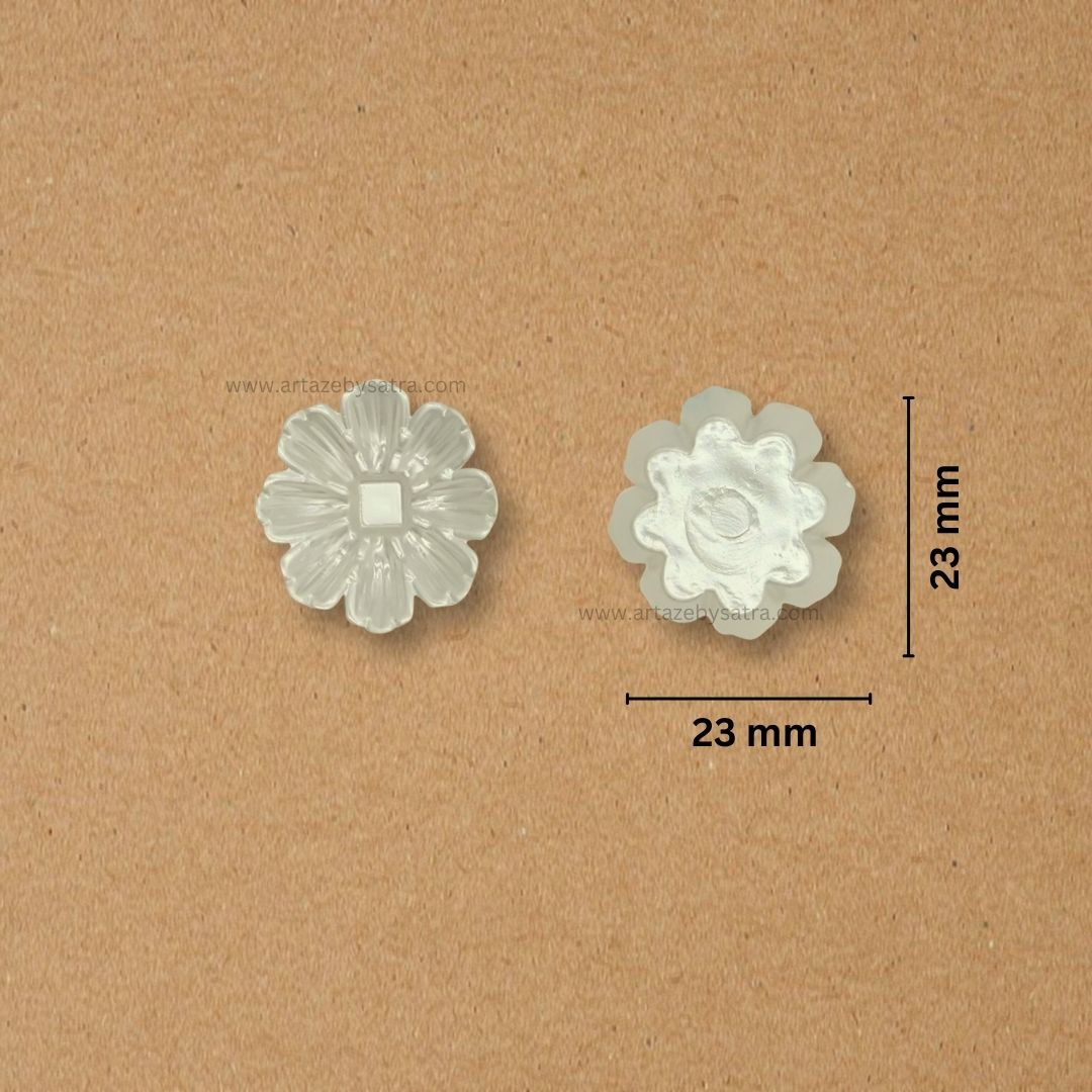 No Hole Plastic Pearl Flower | Size : 23mm | Qty : 500g | PPB63