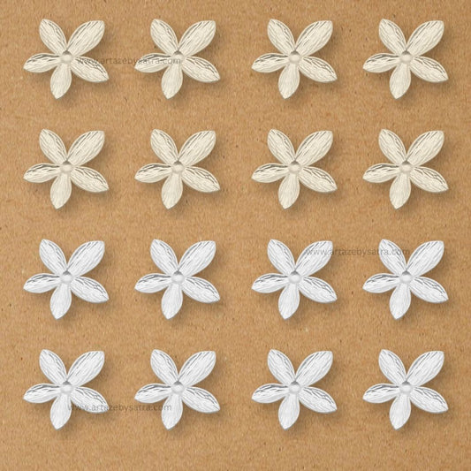No Hole Textured Pearl Five-Petal Flower Beads | Size : 52mm | Qty : 500g | PPB38