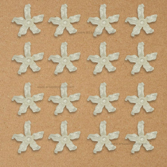 No Hole Cream Starfish Plastic Pearl Flower | Size : 45mm | PPB43
