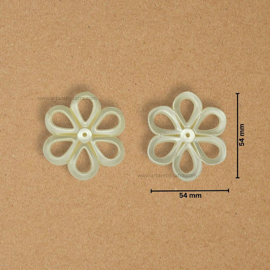 1 Hole Plastic Pearl Flower | Size : 54mm | Qty : 500g | PPB30