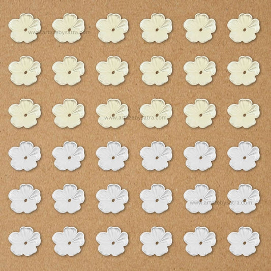 1 Hole Cream Small Plastic Pearl Flower Beads | Size : 10mm | Qty : 500g | PPB44