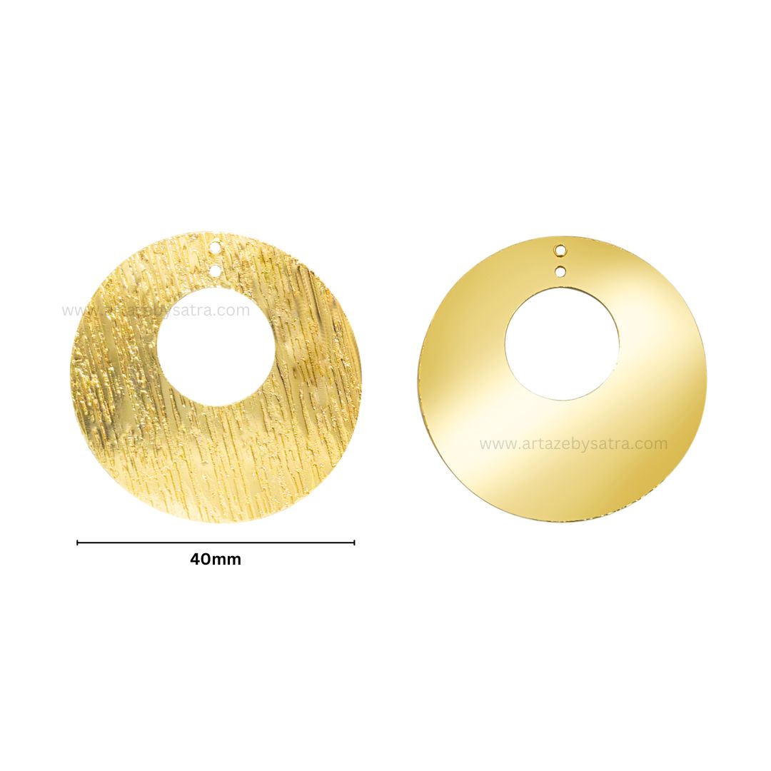 2 Loop Round Shiny Finish Metal Art | Size : 40mm | Qty : 100g | MF16