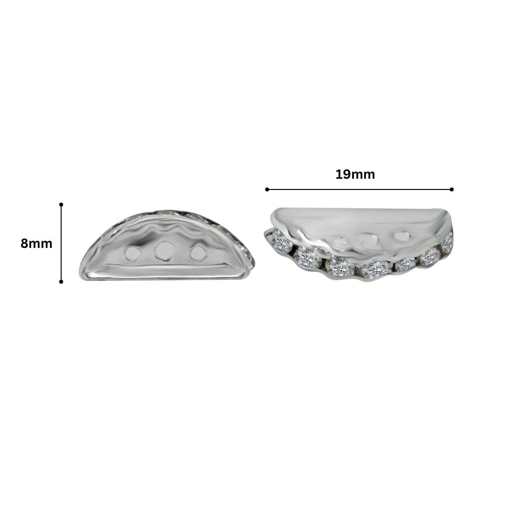 3 Hole Crystal Spacer Bar Link Connectors | Qty : 25pcs | BF98