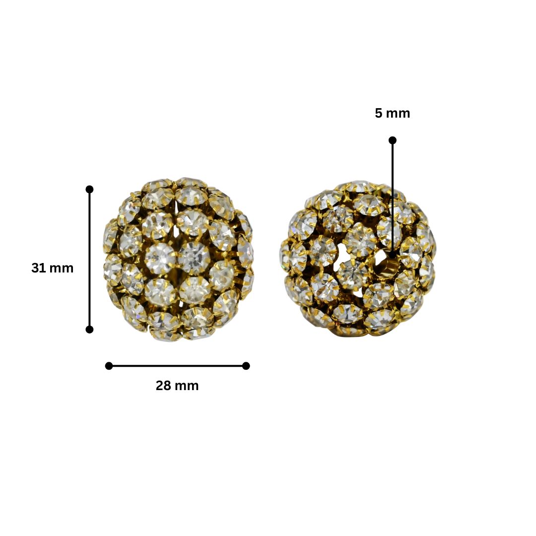 Rhinestone Spacer Beads | Size : 28mm | 4pcs | DB11