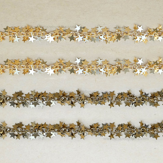 Star Shape Iron Chain | Size : 15mm | Qty : 1mtr | IC19