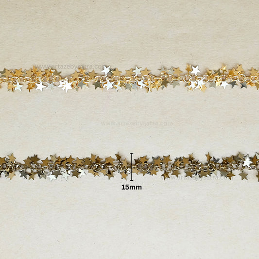Star Shape Iron Chain | Size : 15mm | Qty : 1mtr | IC19
