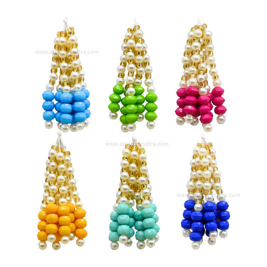 Beaded Tassels with Pearls | Size : 2inch | Qty : 10pcs | T18