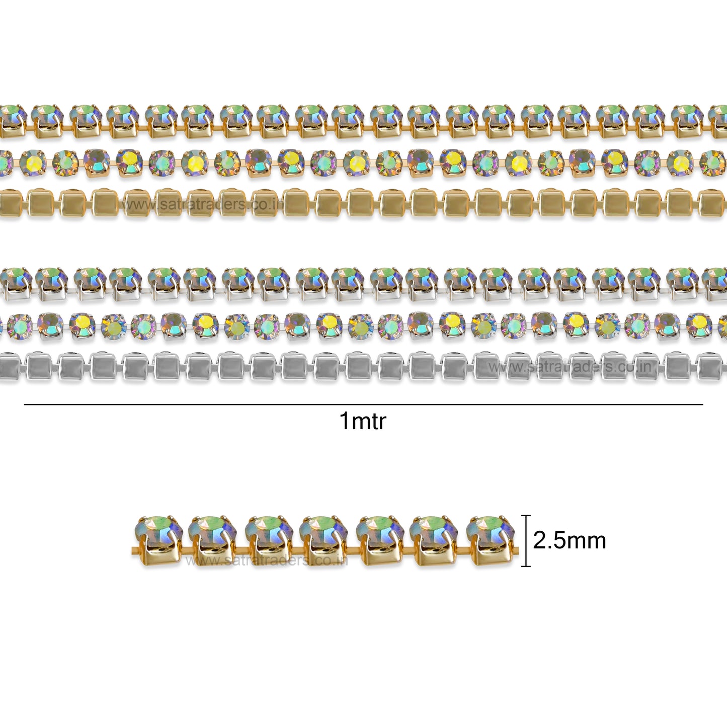 AB Crystal Rhinestone Chain | Qty : 10mtr | DC11