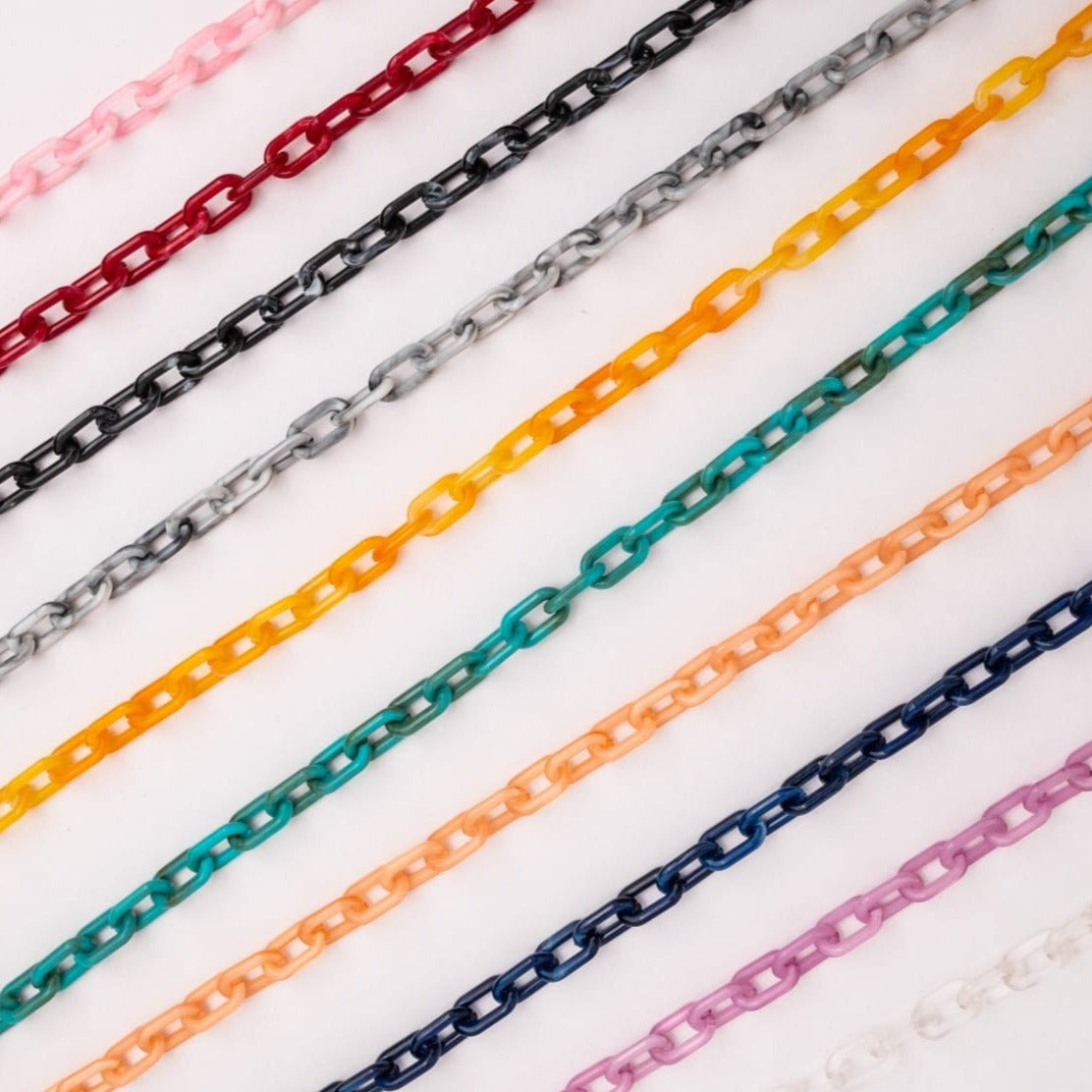Acrylic Link Chains Oval Size : 9mm | 1mtr | AC15
