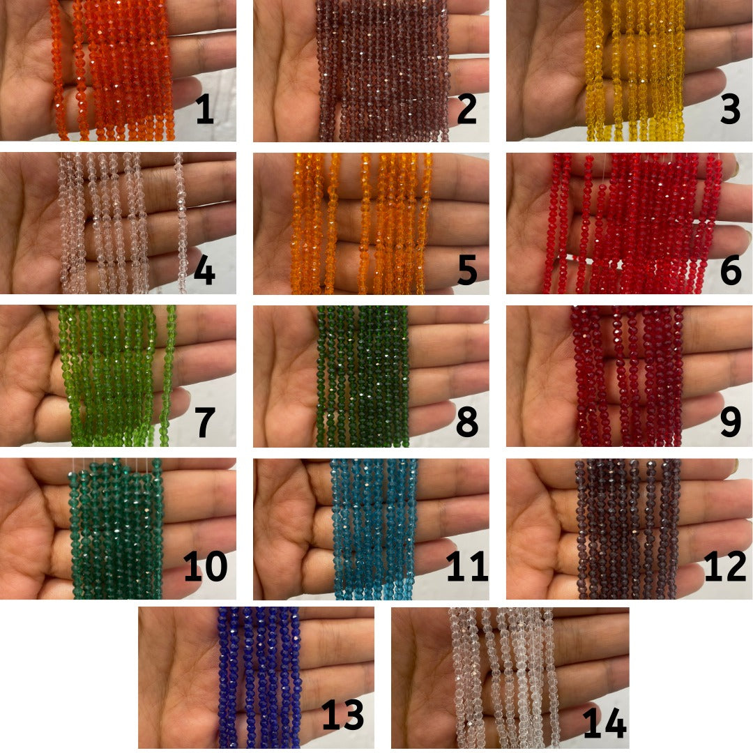 Elegant Glass Beads | Size : 2.5,3mm Tire GB Beads | Qty : 10 Line | GB103