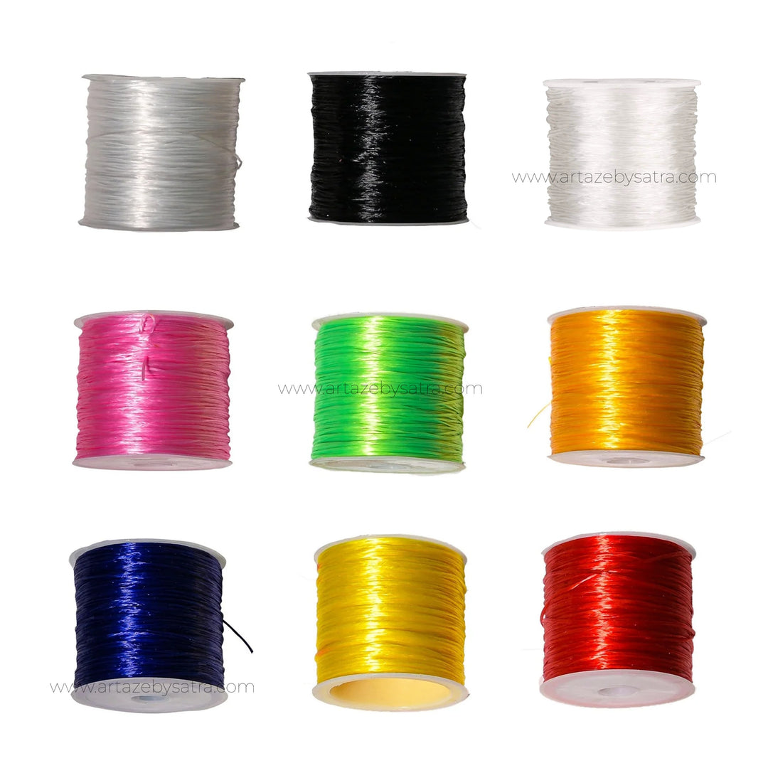 Jewellery Elastic crystal thread | Size : 0.5mm | Qty : 25-30mtr Roll