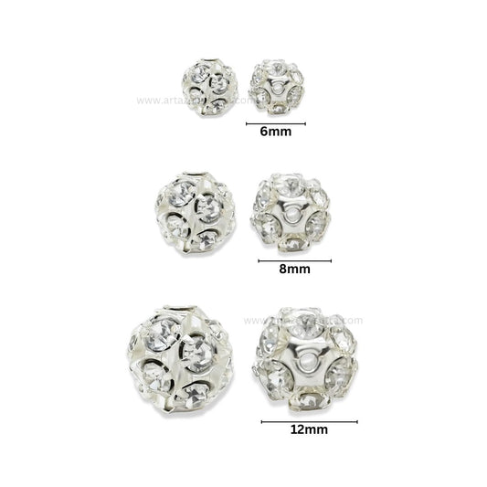 Round Rhinestone Spacer Beads