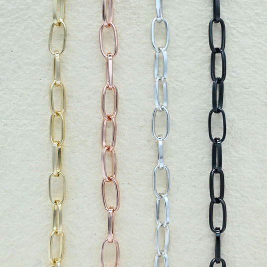 Aluminium Chain | Size : W-7mm H-15mm | Qty : 1mtr | JT-19-35-1