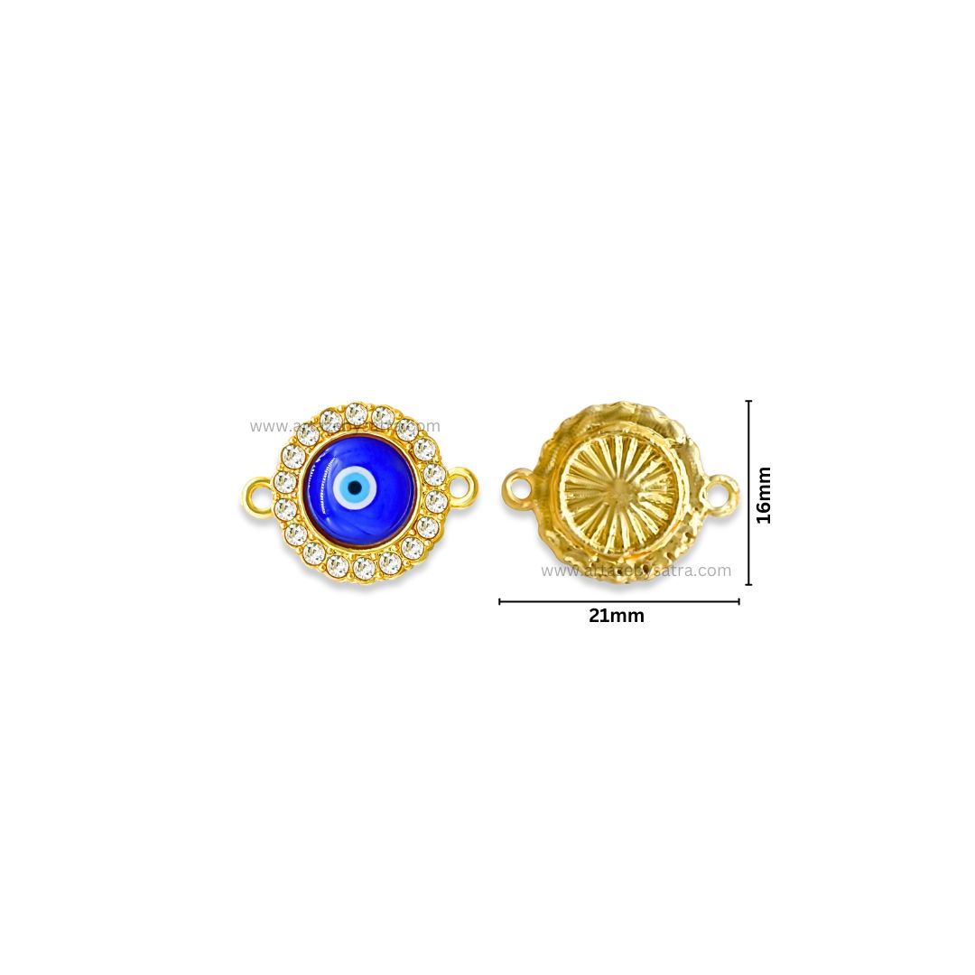 Evil Eye Meenakari Kundan Beads Connector | Size : 21mm | Qty : 12pcs | MK38