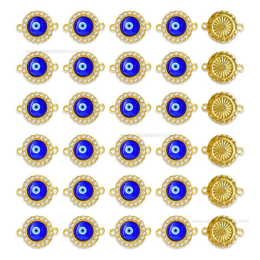 Evil Eye Meenakari Kundan Beads Connector | Size : 21mm | Qty : 12pcs | MK38