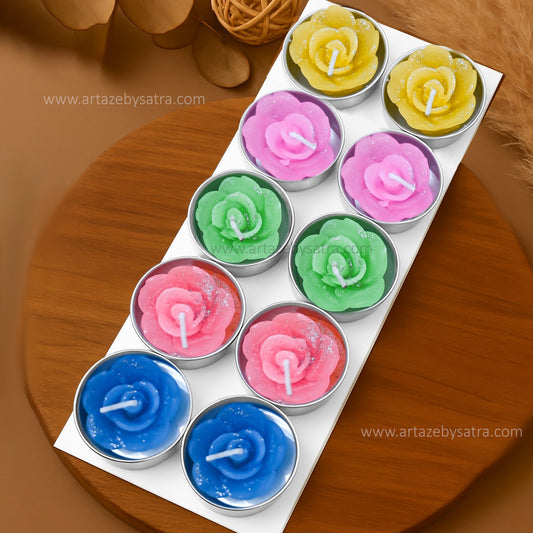 Rose Tealight Candles Set | Qty : 10pcs | D24-47
