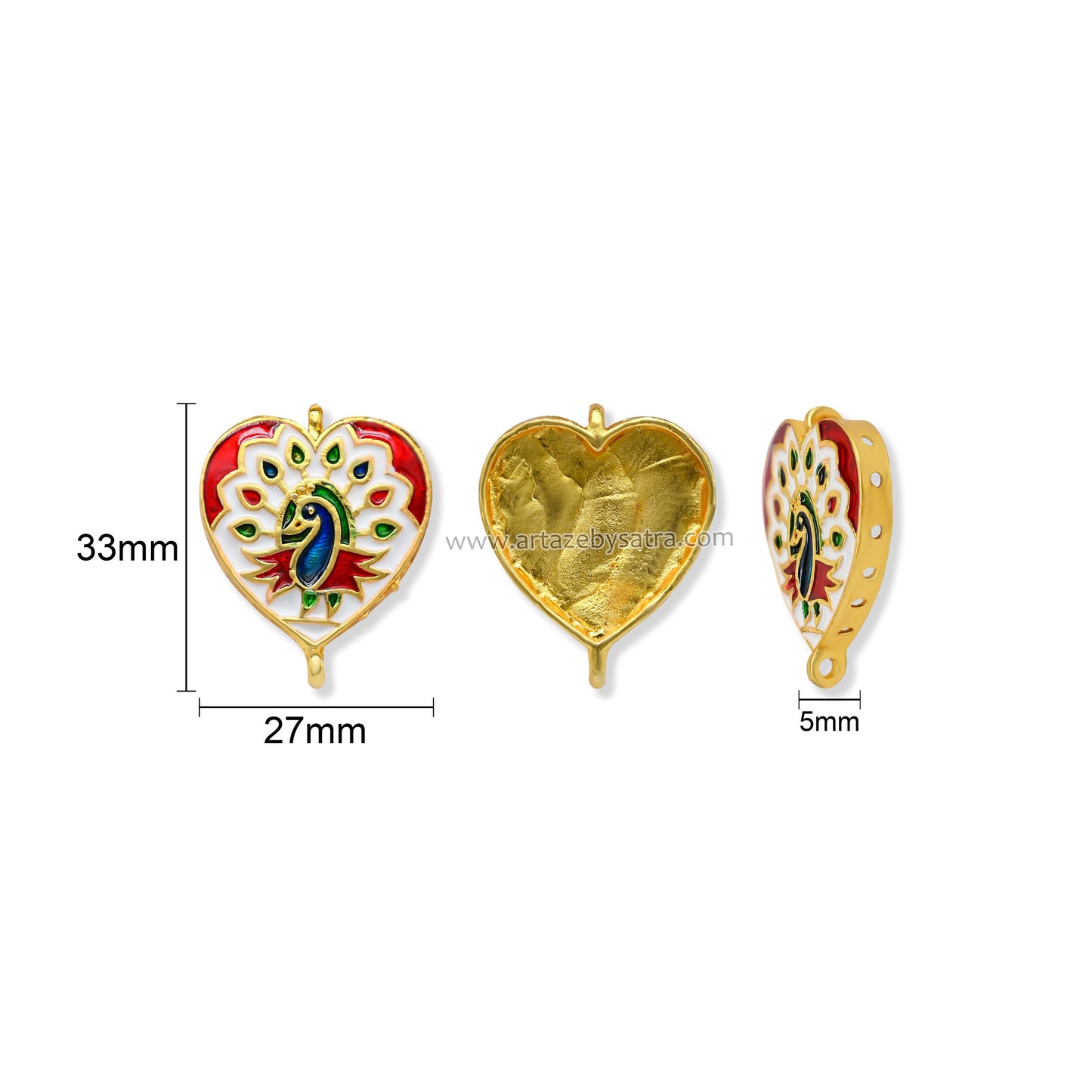 Meenakari Kundan Beads | Size : 33mm | Qty : 6pcs | MK50