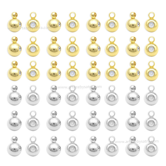 Brass Stopper Beads with loop | Qty : 10pcs | BF134