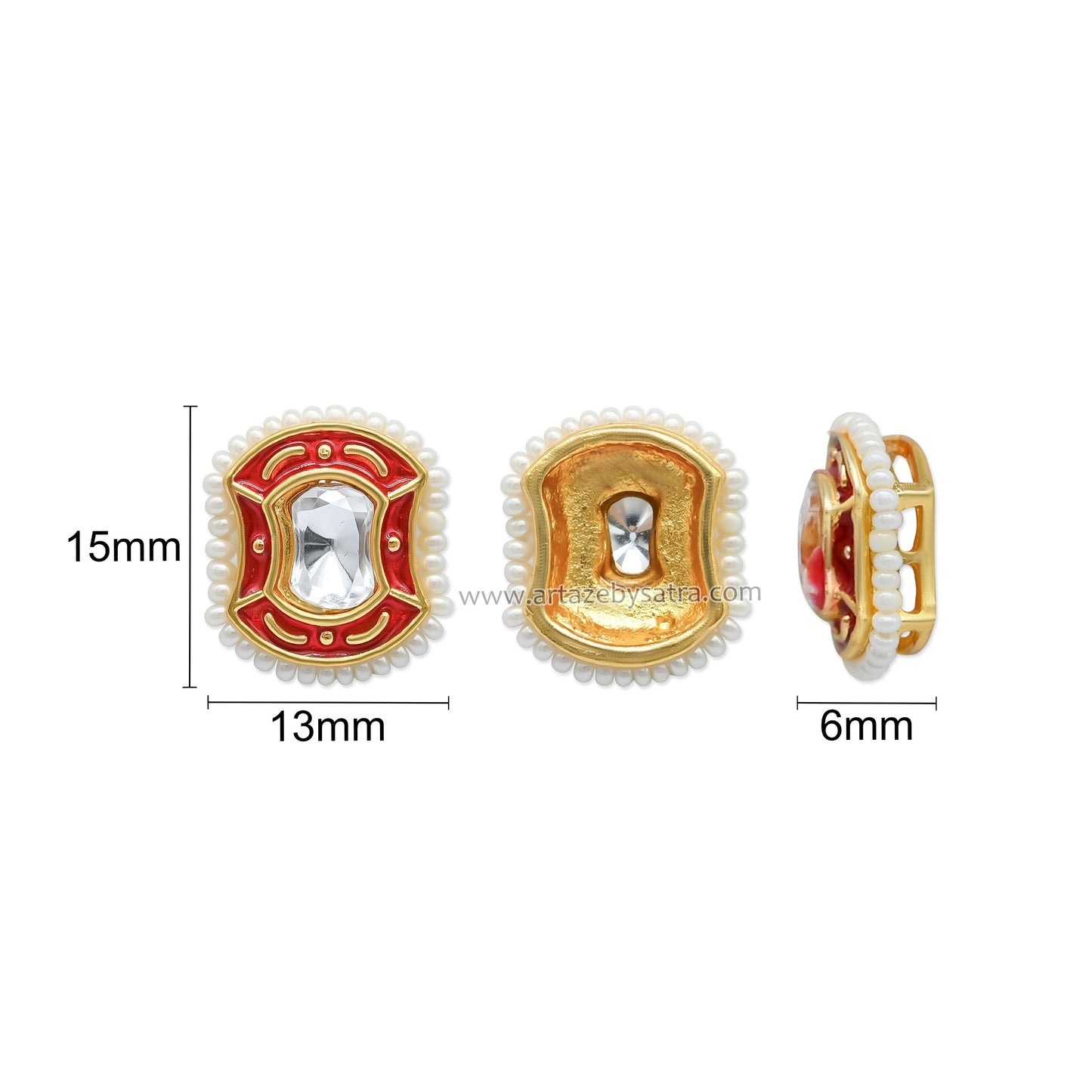 Meenakari Piroi Beads | Size : 15mm | Qty : 12pcs | C-777