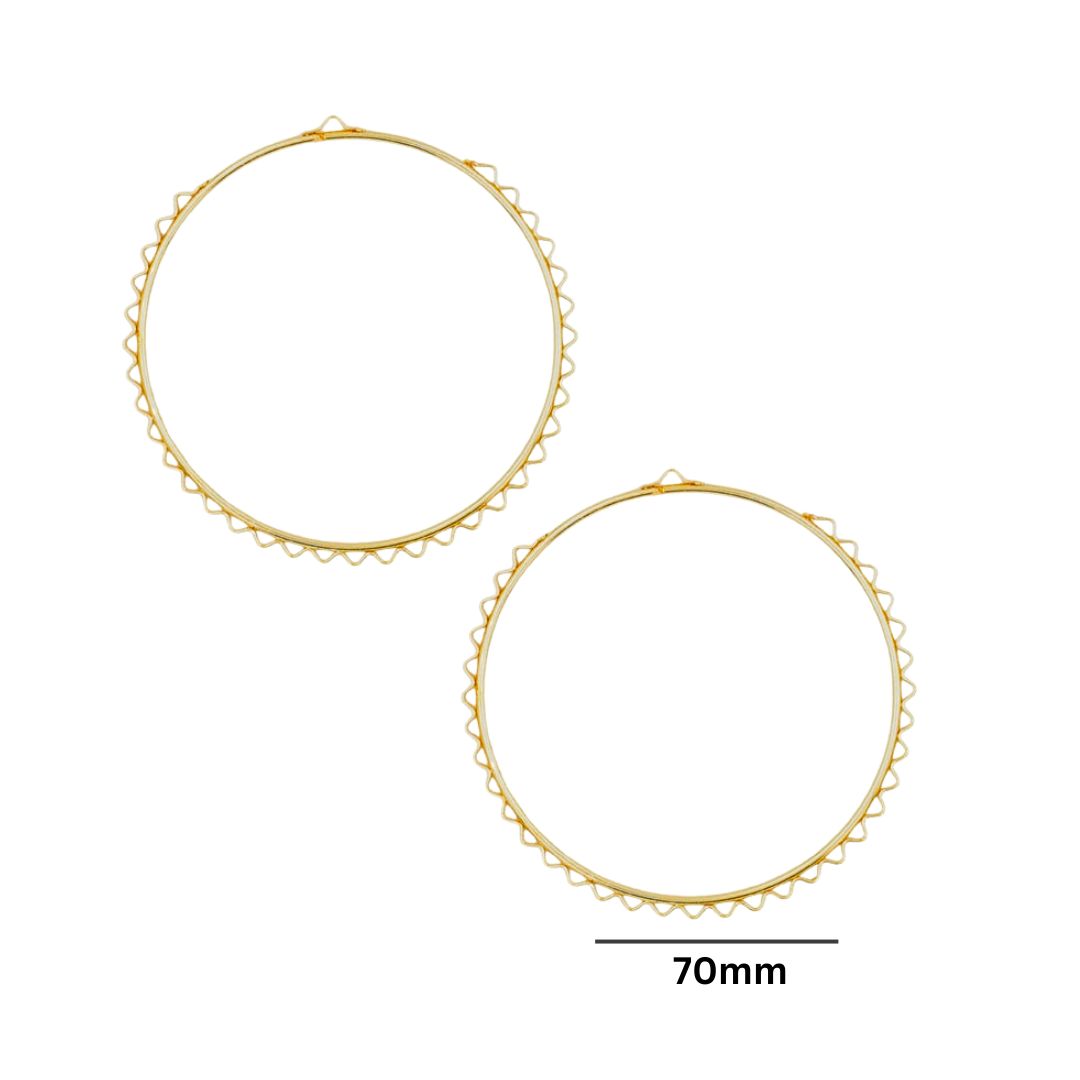 Earring Base 34 Naka Bali | Size : 70mm | 10pcs | EF54