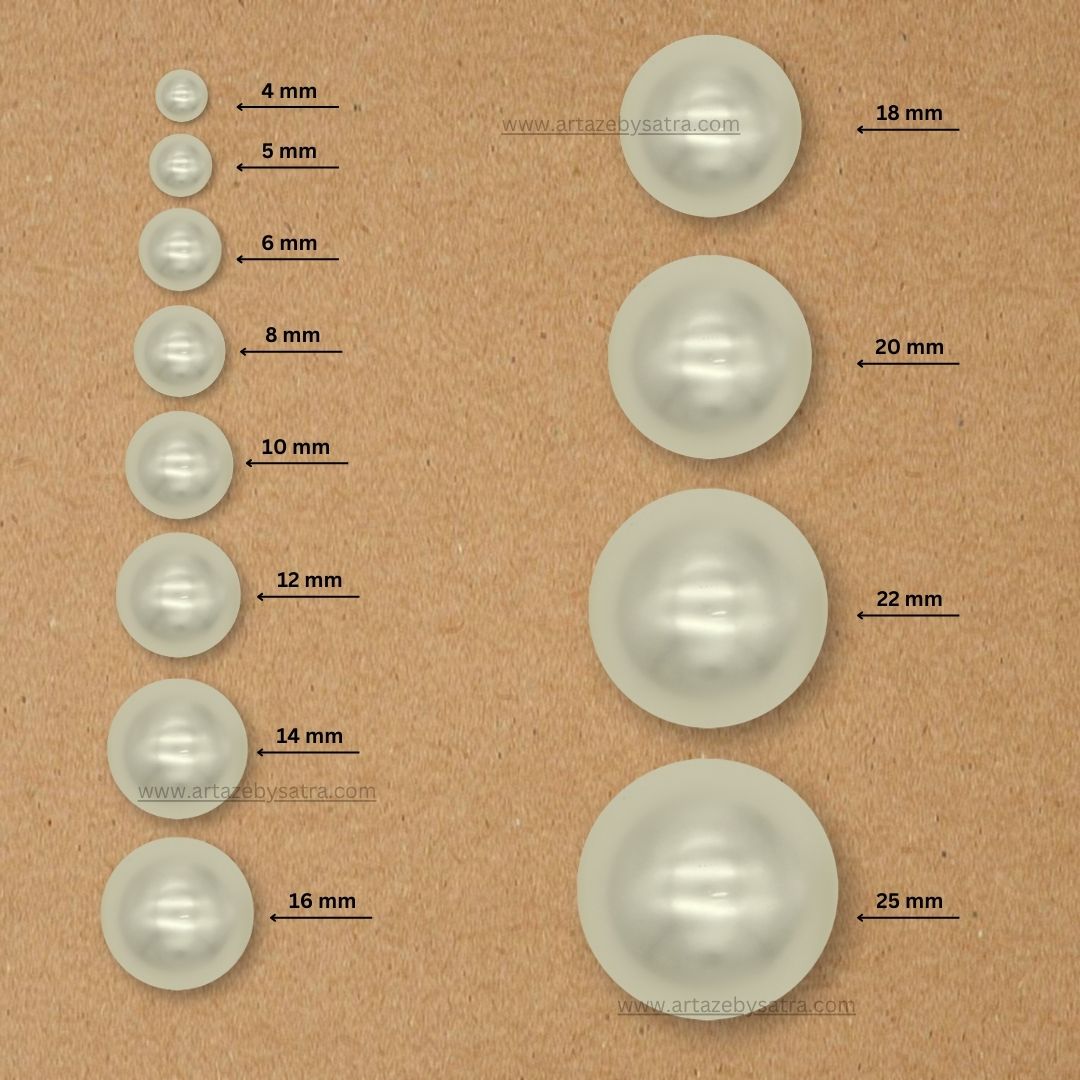 2 Hole Double Coating Round Plastic Pearl Beads | Qty : 500g | PPB51