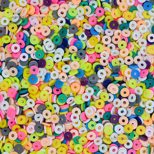 Multicolor Polymer Clay Fimo Beads | Size : 6mm | Qty : 100g | FB24