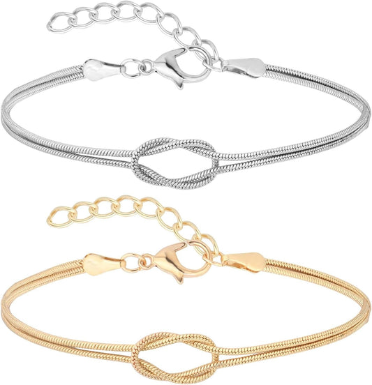 Love Knot Snake Chain Infinity Bracelet | Size : 5inch | Qty : 1pc | B25