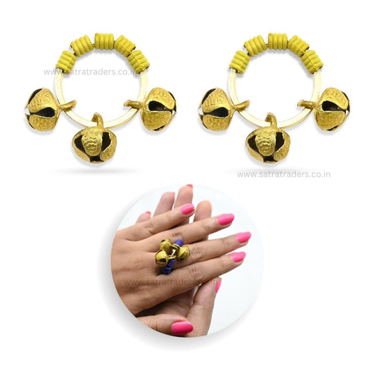 Bhajan/Aarti Ghungroo Clapping Finger Ring | Size : 41mm | Qty : 1 pair