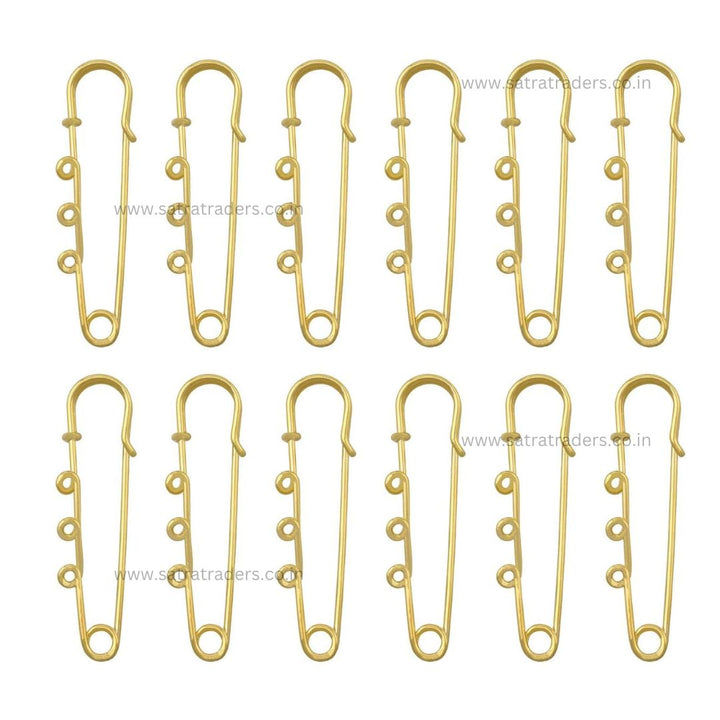 Safety Brooches Kilt Pins with 3 Loops |  Qty : 6pcs | BF81