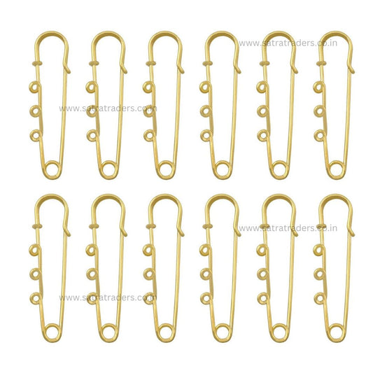 Safety Brooches Kilt Pins with 3 Loops | Qty : 6pcs | BP11