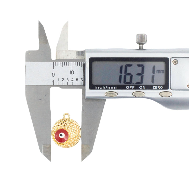 Evil Eye Enamel Charms |  Size : 16mm (W) | Qty : 6pcs