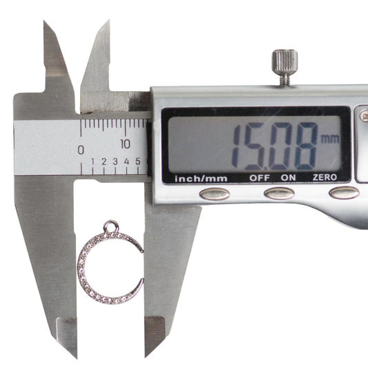 Moon Diamond Charms | Size 16mm | 6 pcs