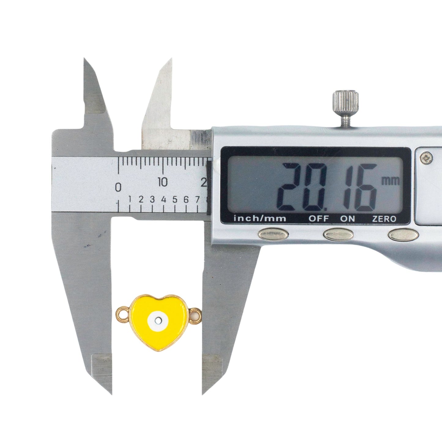 Heart Shape Evil Eye Connector Charms | Size : 14mm | 6pcs