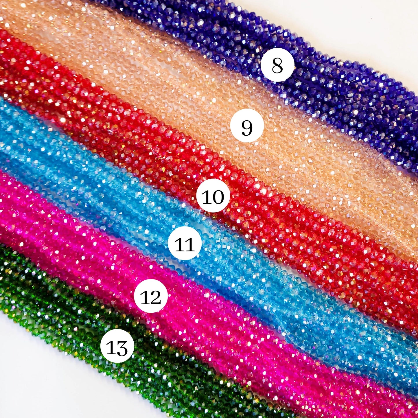 Tire Rainbow Beads | Size : 6mm | Qty : 10 Line-approx 89 Beads perline | GB61