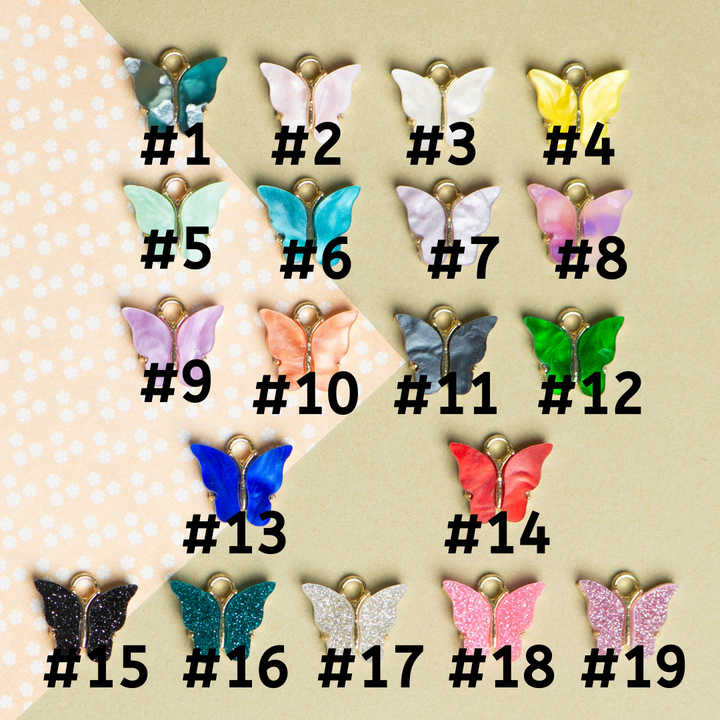 Golden Butterfly Charms  1 Center Ring 6pcs Size : 12mm |