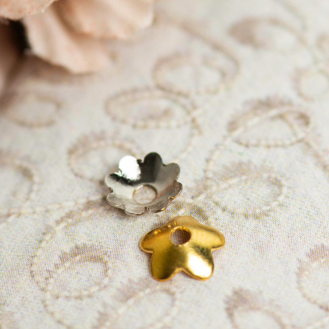 Designer Metal Beads Cap | Size : W-6mm H-2mm | Qty : 500g | MC24