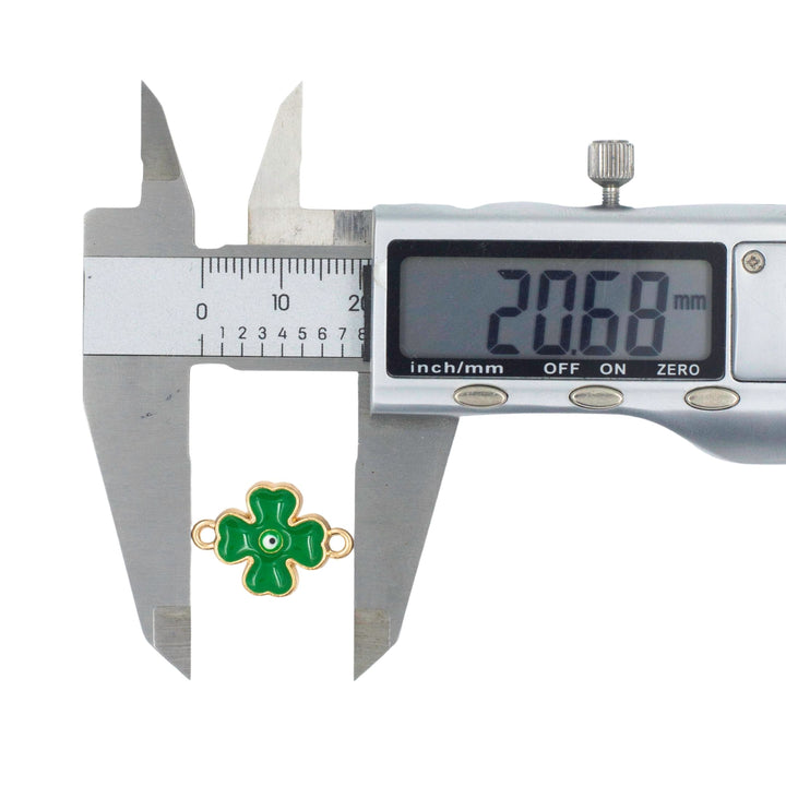 Flower Evil Eye Enamel Connector Charms | Size : 15mm | 6pcs