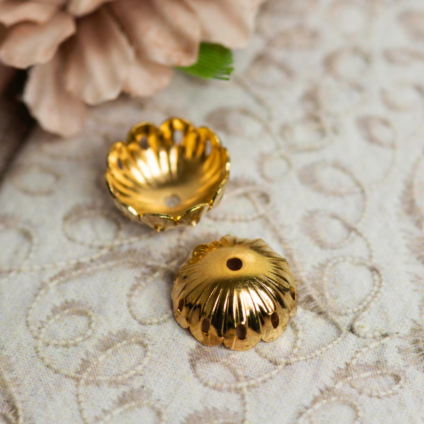 Designer Metal Beads Cap | Size : 12mm | Qty : 500g | MC55