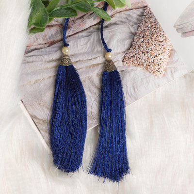 Tassel with Cap and Pearl Beads | Length 4.5 inch |  10Pcs